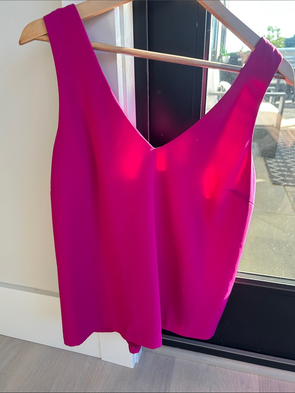 Trina Turk V-Neck Sleeveless Tank Top - Fuchsia Pink